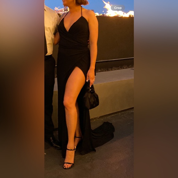Katie May Medium Black Halter Slit Dress Jupiter Gown - Picture 4 of 5